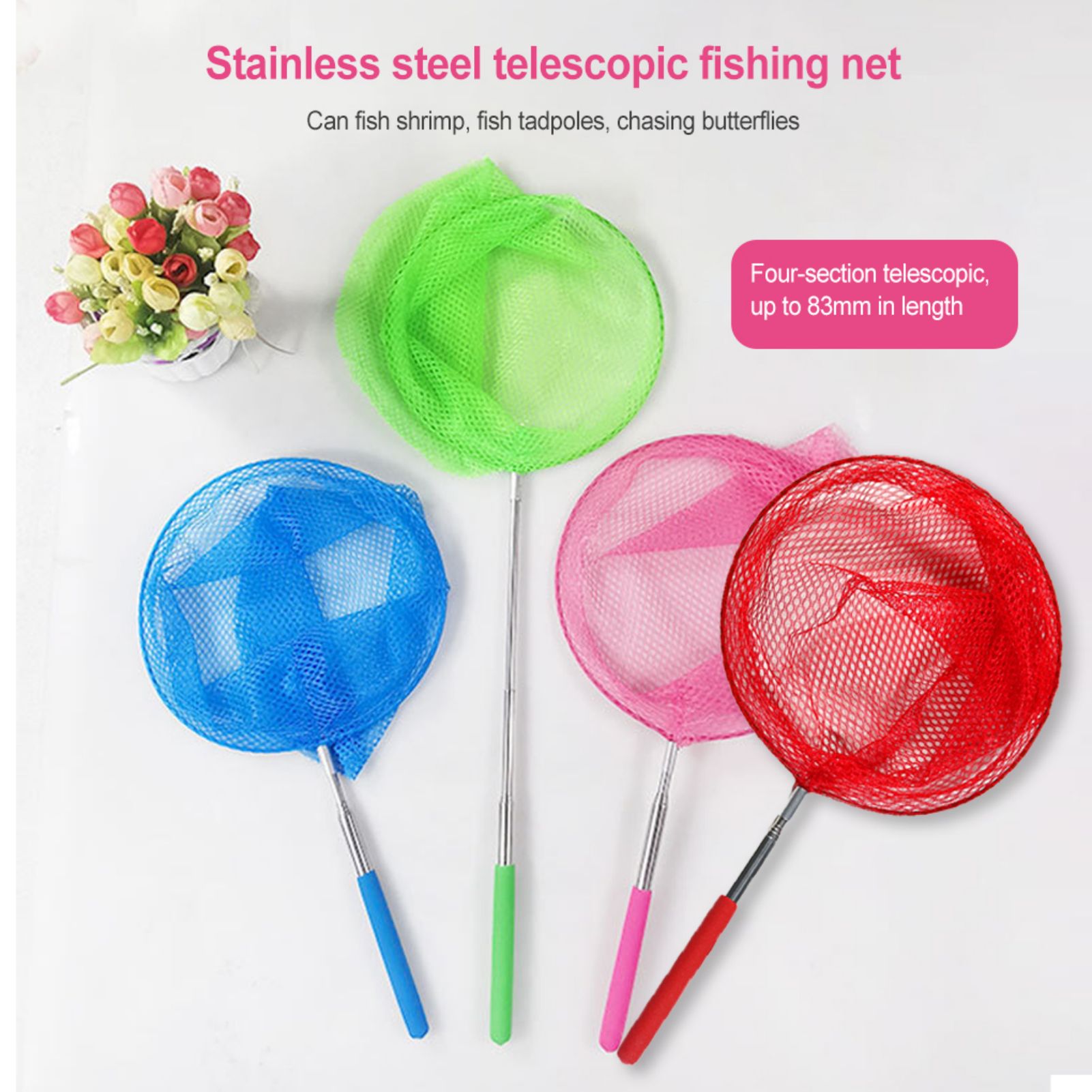 Landing Net Telescopic - Mini filet de pêche antidérapant coloré