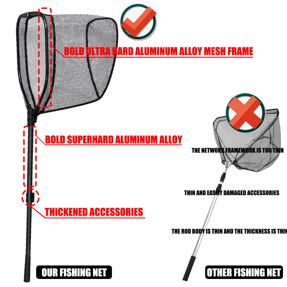 Filet de pêche en alliage d'al - Landing Net Telescopic avis et prix